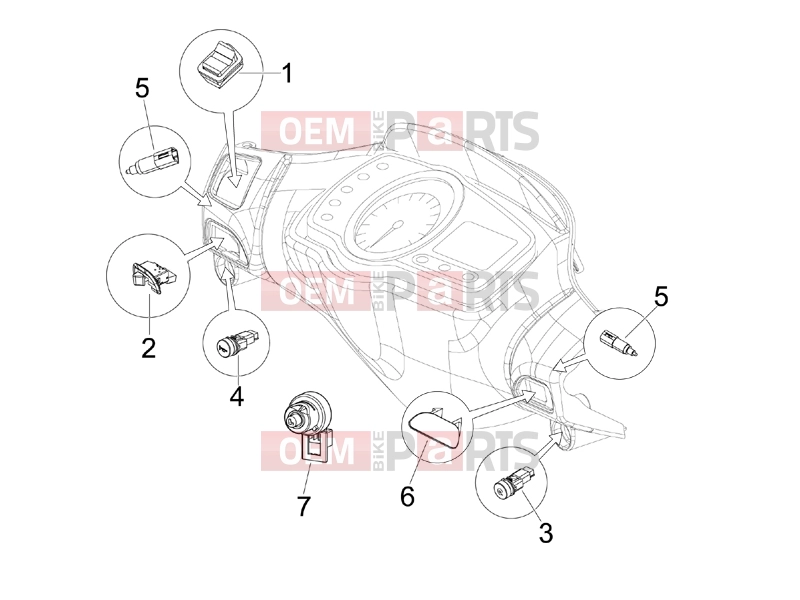 PIAGGIO NRG Power DD Electrical system » Selectors - Switches - Buttons