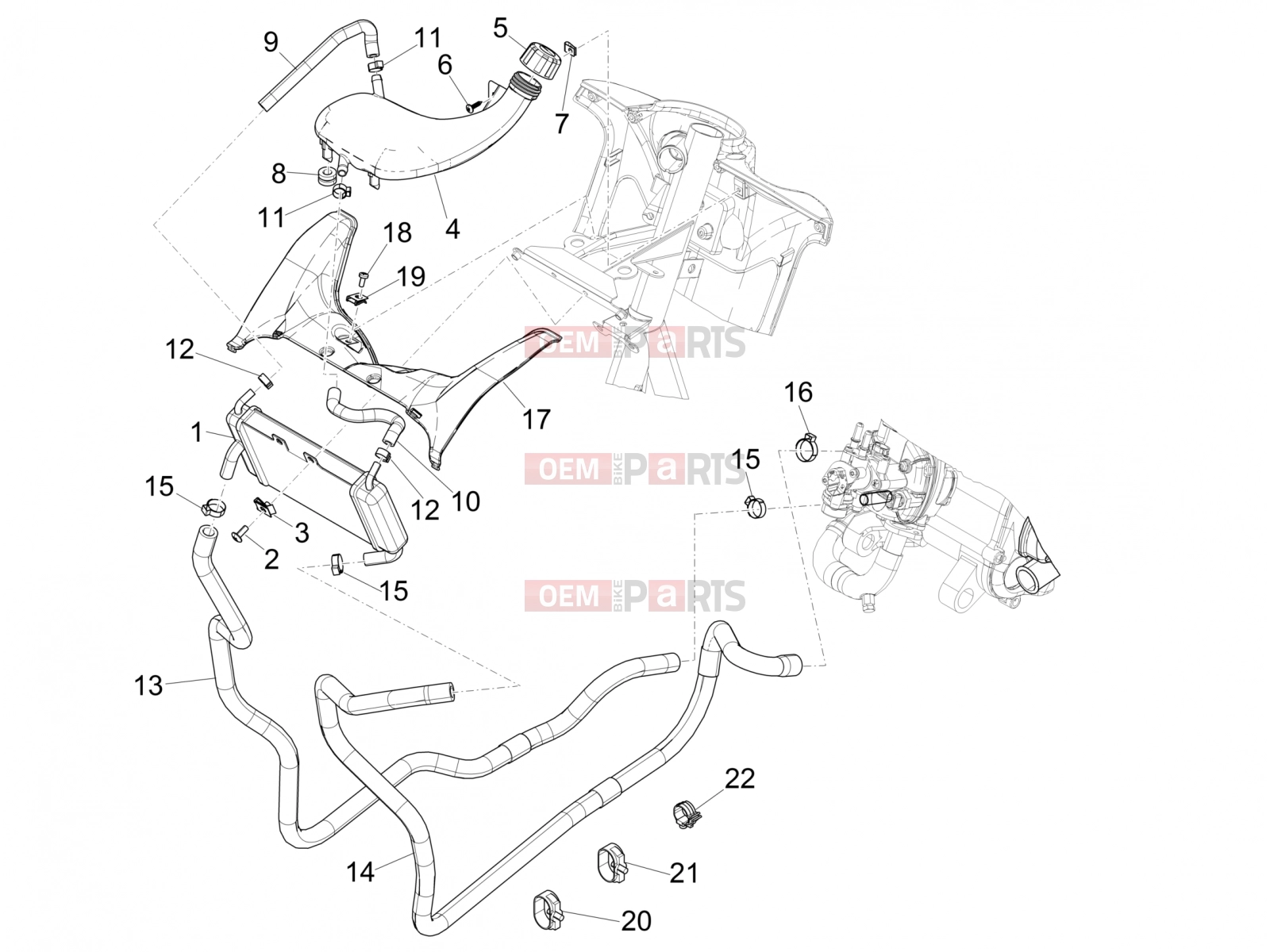 PIAGGIO NRG Power DD Frame - Plastic parts - Coachwork » Cooling system