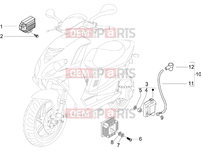 PIAGGIO NRG Power DD Electrical system » Voltage Regulators - Electronic Control Units (ecu) - H.T. Coil