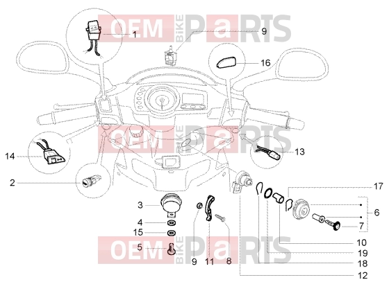 PIAGGIO Electrical system » Switch - horn