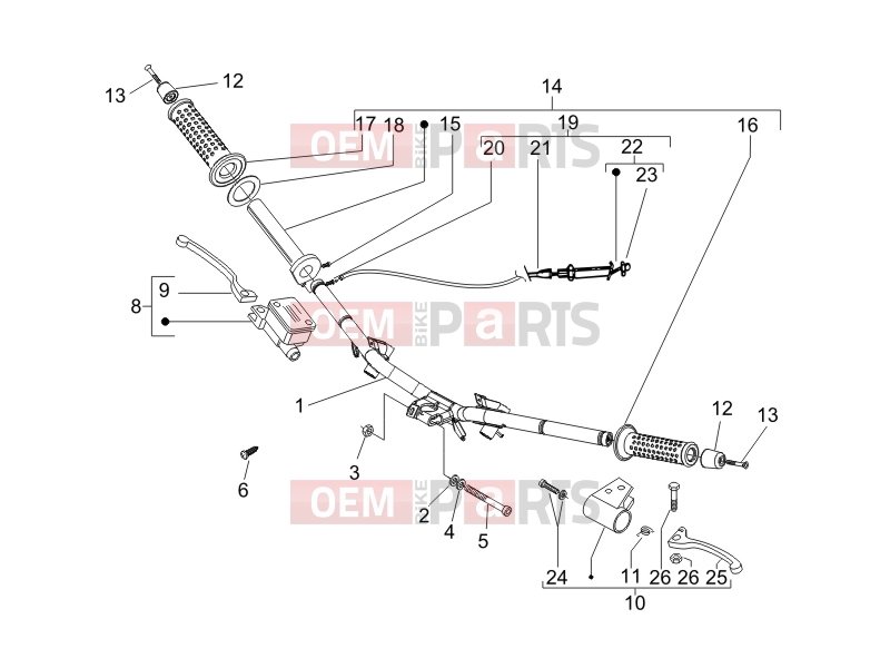 PIAGGIO NRG Power DT Handlebars/Steering » Handlebars - Master cil.