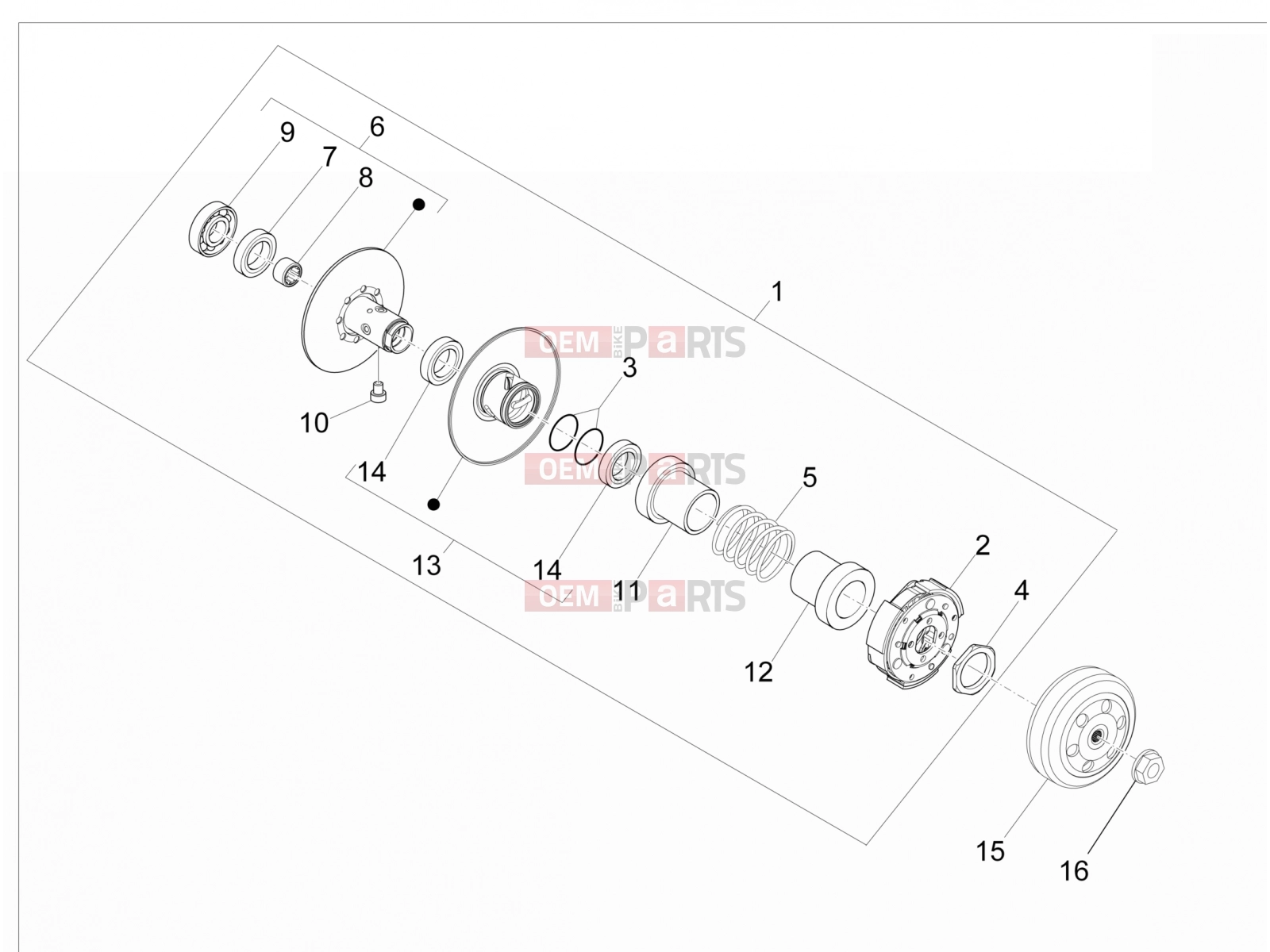PIAGGIO NRG Power DT Engine » Driven pulley