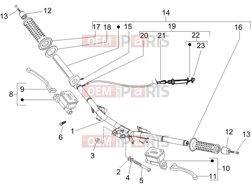 PIAGGIO NRG Power Purejet Handlebars/Steering » Handlebars - Master cil.