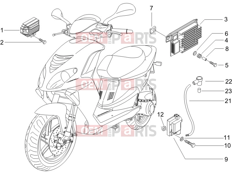 PIAGGIO NRG Power Purejet Electrical system » Voltage Regulators - Electronic Control Units (ecu) - H.T. Coil