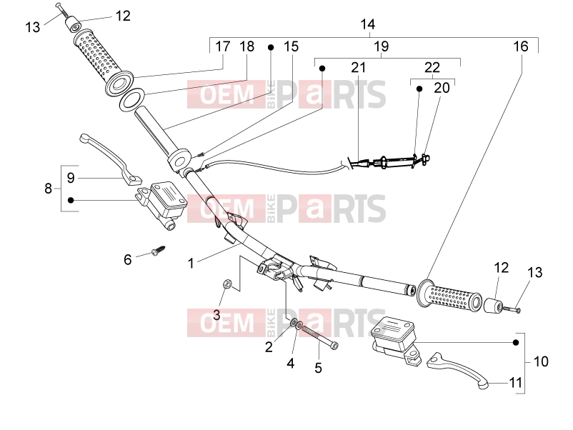 PIAGGIO NRG Power Purejet Handlebars/Steering » Handlebars - Master cil.