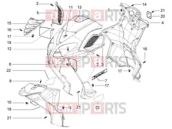 PIAGGIO Chassis » Front shield