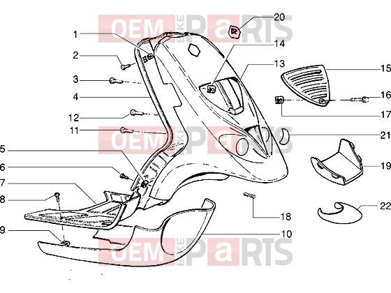 PIAGGIO Chassis » Front shield-Footboard-Spoiler