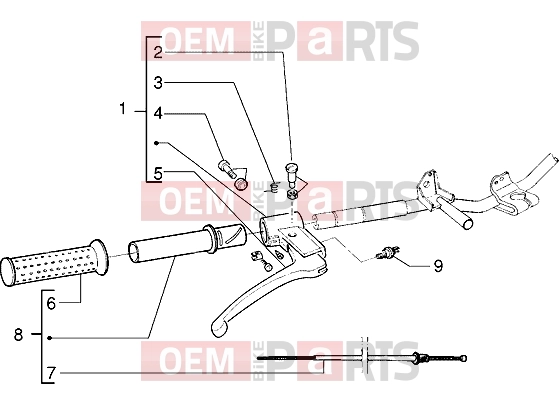 PIAGGIO Handlebars » Handlebars component parts