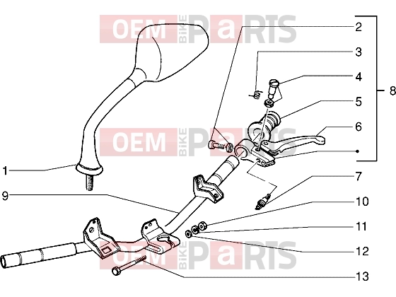 PIAGGIO Handlebars » Handlebars component parts