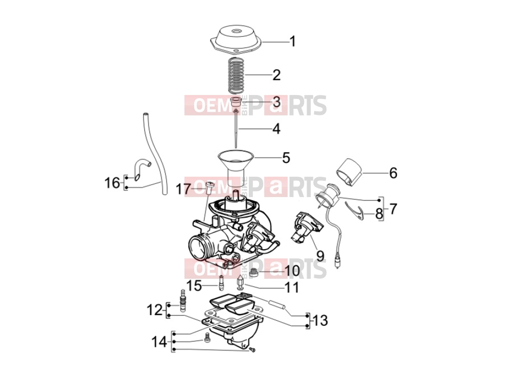 PIAGGIO Typhoon 125 4T 2V Engine » Carburetor's components