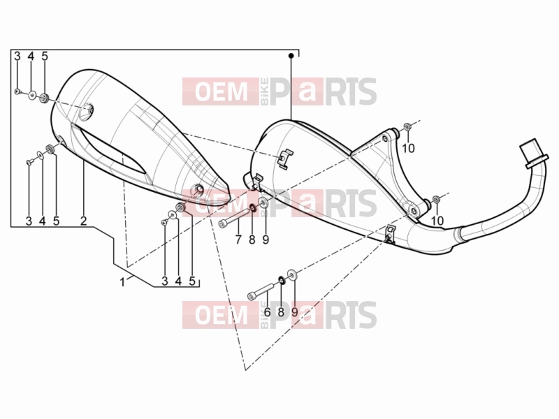 PIAGGIO Typhoon 125 4T 2V (USA) Engine » Silencer