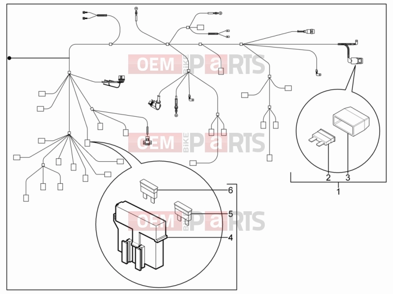 PIAGGIO Typhoon 125 4T 2V (USA) Electrical system » Main cable harness