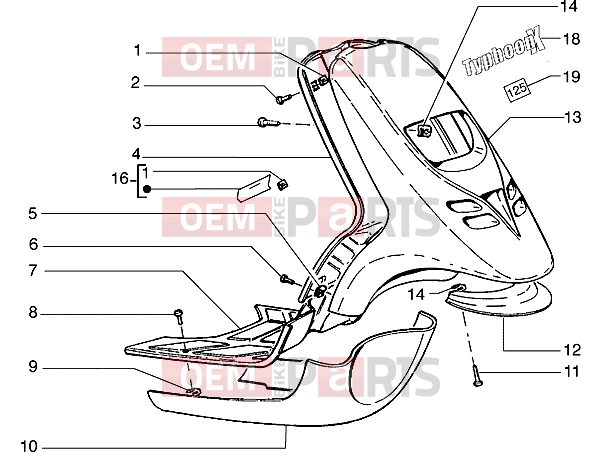 PIAGGIO Chassis » Front shield-Footboard-Spoiler