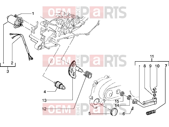 PIAGGIO Engine » Starting motor-starter lever