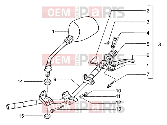 PIAGGIO Handlebars » HANDLEBARS COMPONENT PARTS