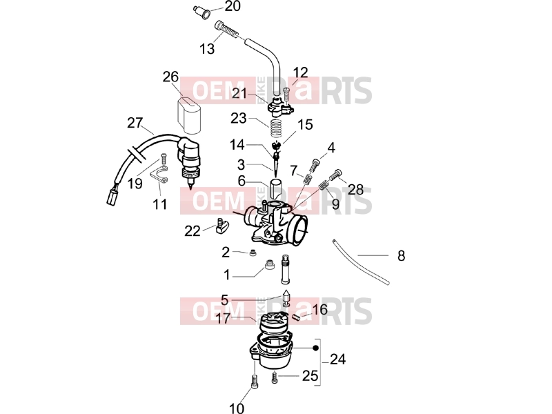 PIAGGIO Typhoon 50 2T Engine » Carburetor's components