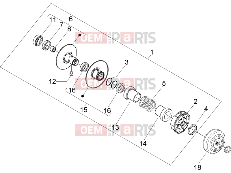 PIAGGIO Typhoon 50 2T Engine » Driven pulley