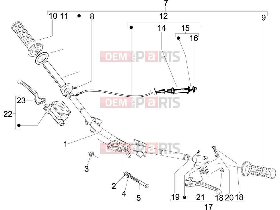 PIAGGIO Typhoon 50 2T (ZAPC290) Handlebars/Steering » Handlebars - Master cil.