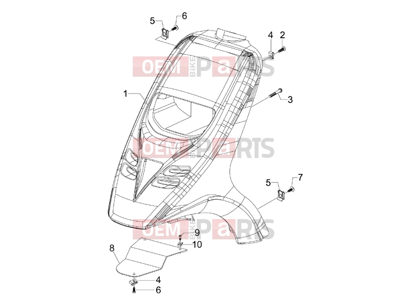 PIAGGIO Typhoon 50 2T Serie Speciale Frame - Plastic parts - Coachwork » Front shield