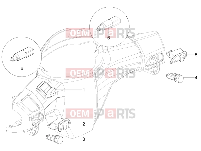 PIAGGIO Typhoon 50 4T 4V E2 (USA, CA) Electrical system » Selectors - Switches - Buttons