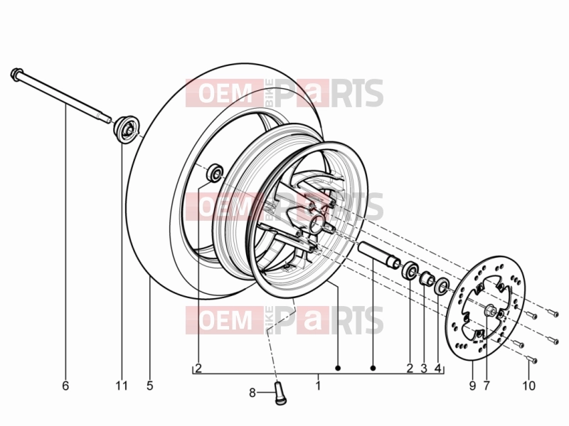 PIAGGIO Typhoon 50 4T 4V E2 (USA, CA) Suspensions - Wheels » Front wheel