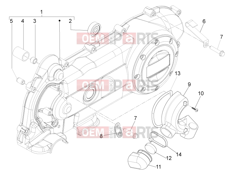 PIAGGIO Typhoon 50 4T 4V E2 (USA, CA) Engine » Crankcase cover - Crankcase cooling