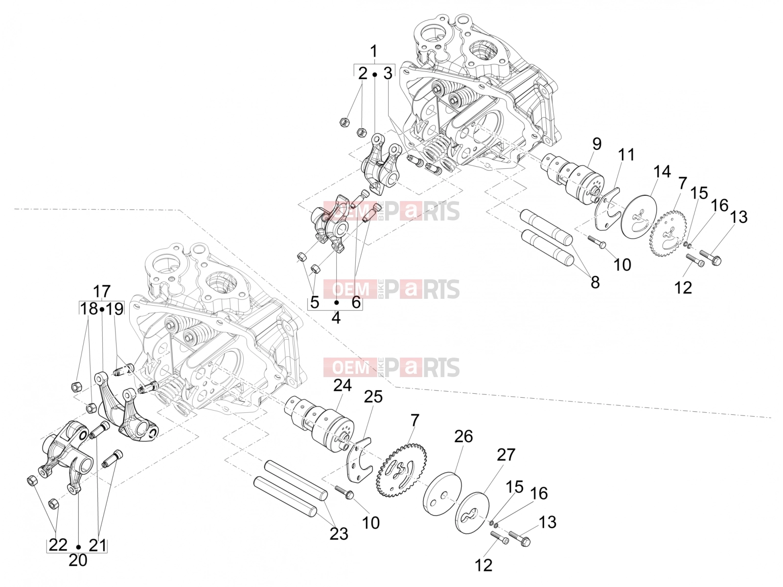 PIAGGIO X Evo 125 Engine » Rocking levers support unit