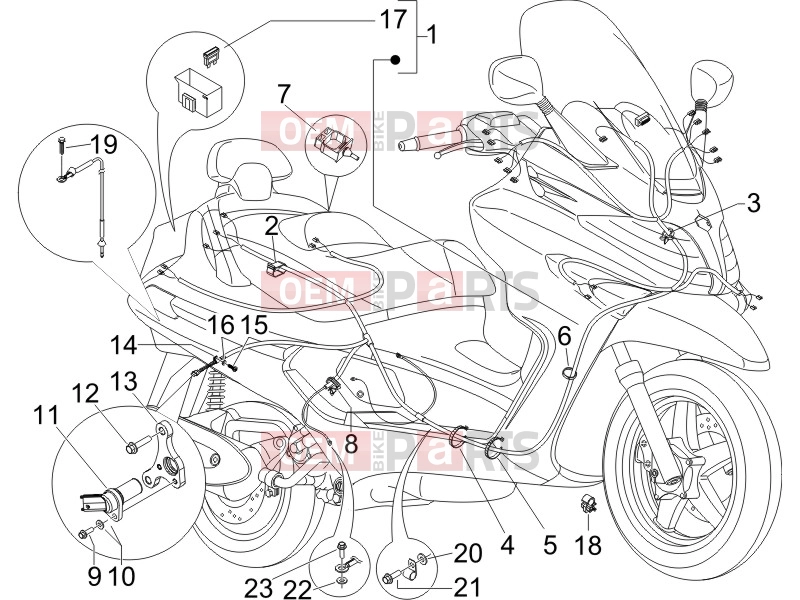 PIAGGIO X Evo 250 Electrical system » Main cable harness