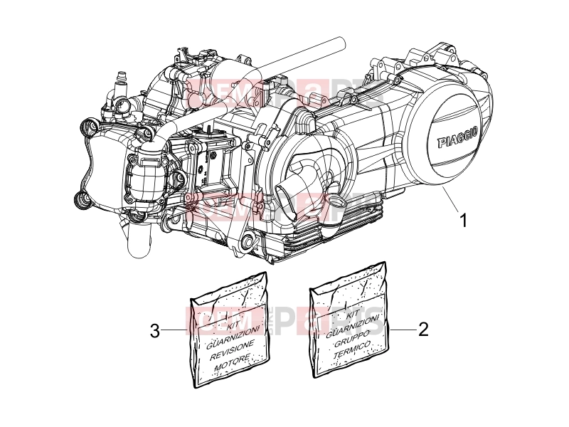 PIAGGIO X Evo 250 Engine » Engine, assembly