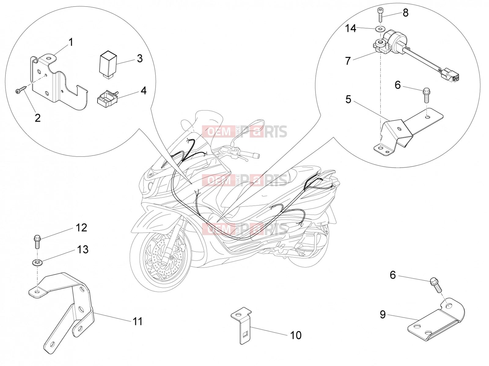 PIAGGIO X10 125 4V I.E. Electrical system » Electrical system components