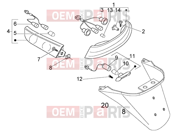 PIAGGIO Electrical system » REAR LIGHTS