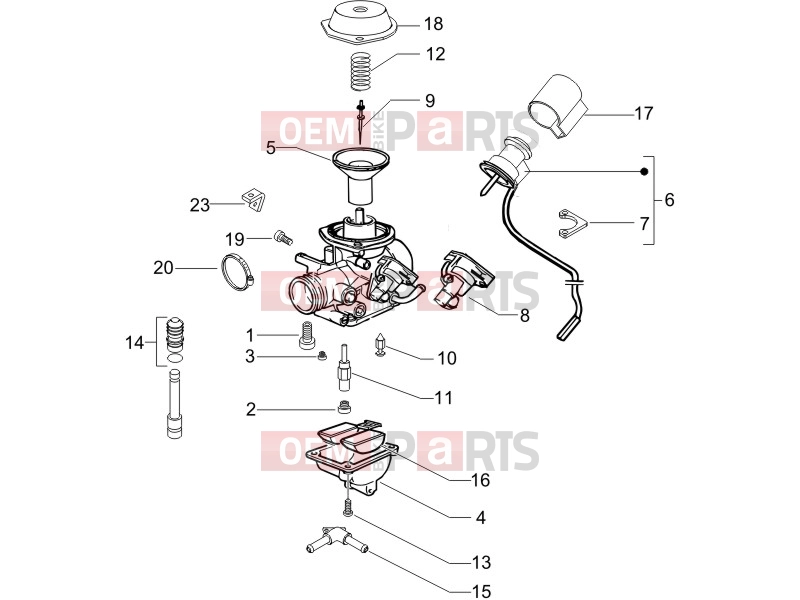 PIAGGIO X8 200 Engine » Carburetor's components