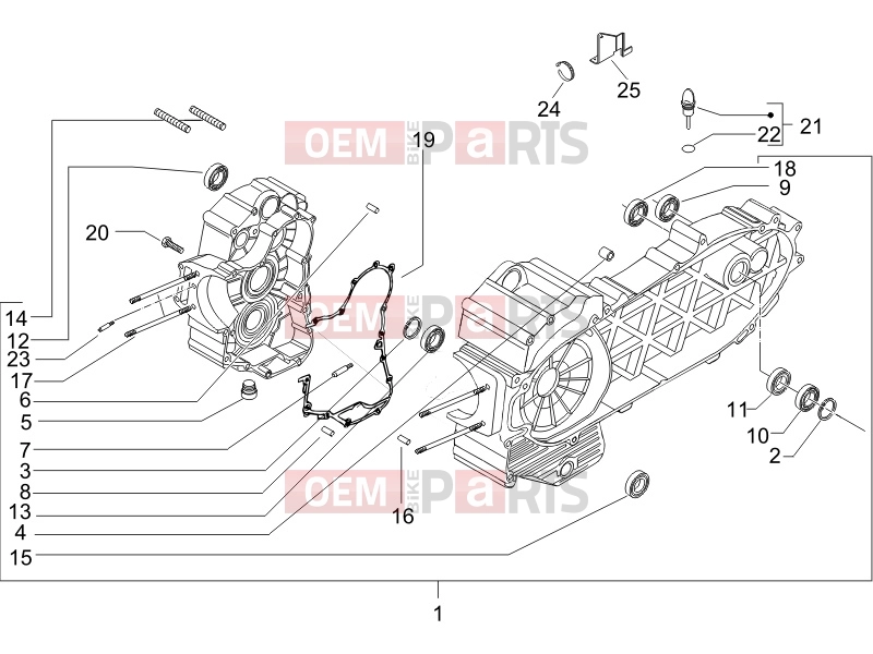 PIAGGIO X8 400 ie Engine » Crankcase