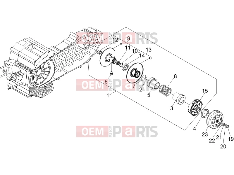 PIAGGIO X8 400 ie Engine » Driven pulley