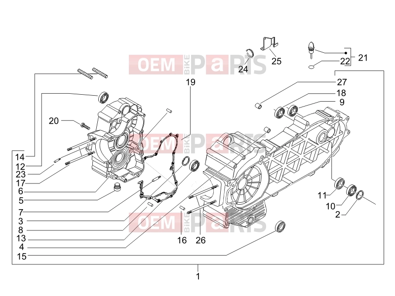PIAGGIO X8 400 ie Engine » Crankcase