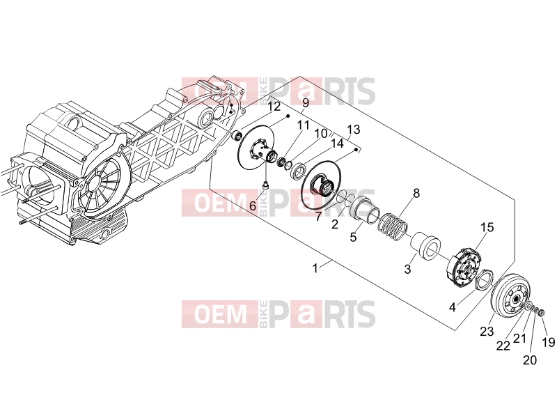 PIAGGIO X8 400 ie Engine » Driven pulley
