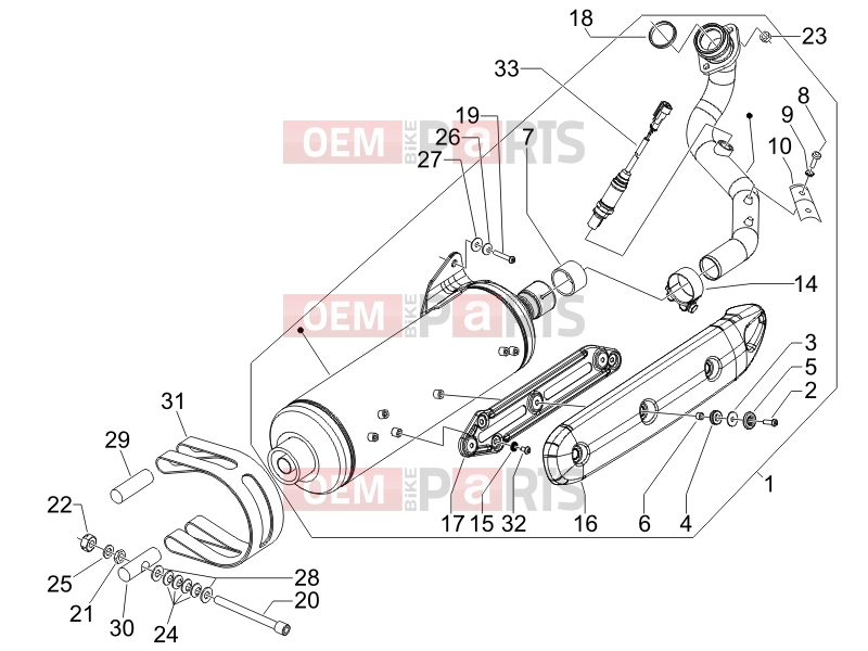 PIAGGIO X8 400 ie Engine » Silencer
