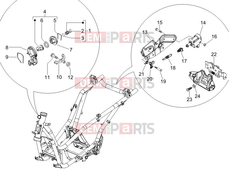 PIAGGIO X9 125 Evolution Frame - Plastic parts - Coachwork » Locks