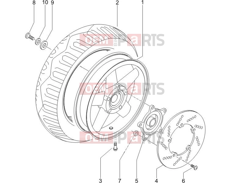 PIAGGIO X9 125 Evolution Suspensions - Wheels » Rear wheel