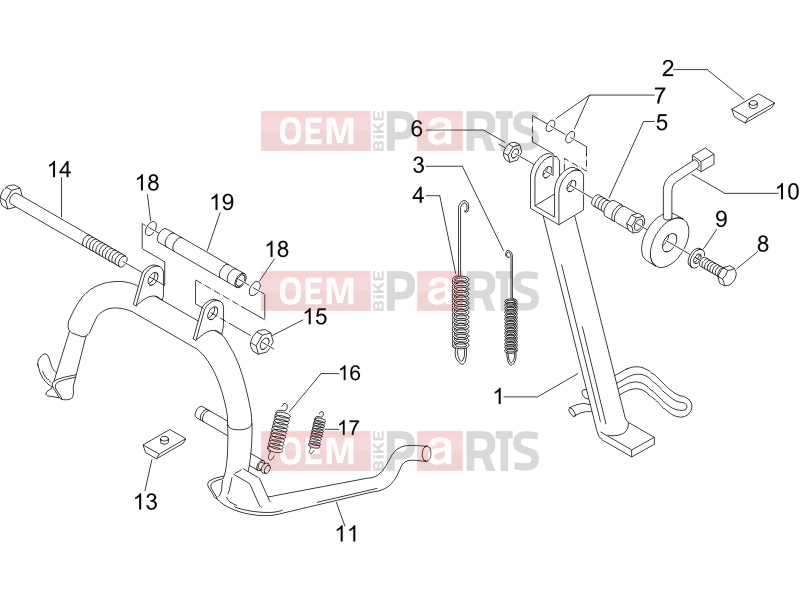 PIAGGIO X9 125 Evolution Frame - Plastic parts - Coachwork » Stand/s