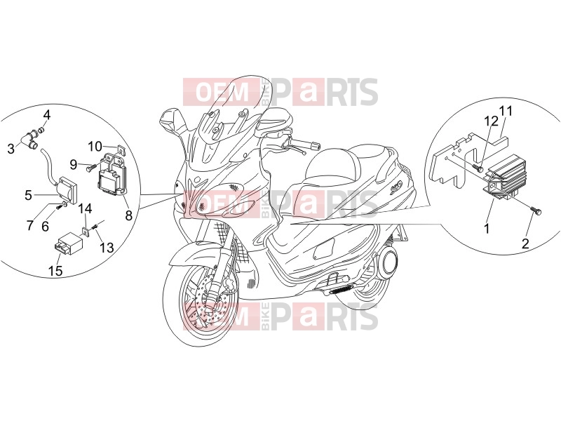 PIAGGIO X9 125 Evolution Electrical system » Voltage Regulators - Electronic Control Units (ecu) - H.T. Coil