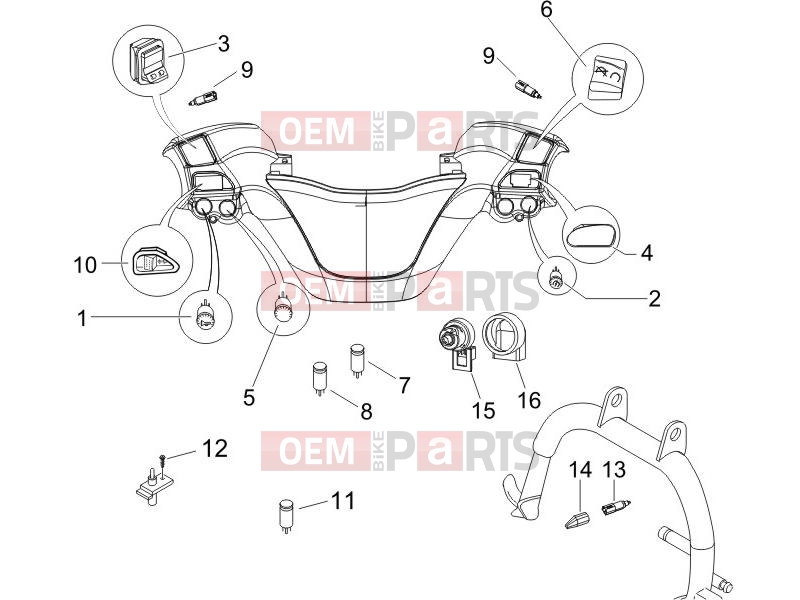 PIAGGIO X9 125 Evolution Electrical system » Selectors - Switches - Buttons