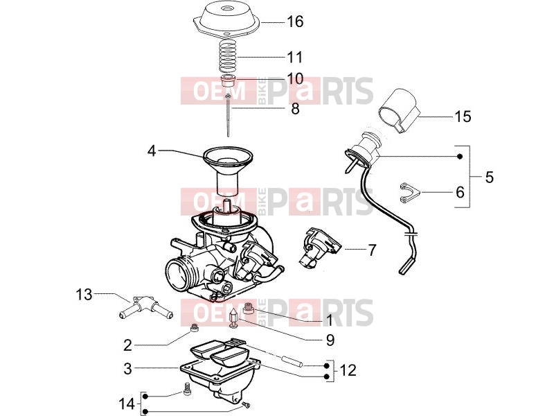 PIAGGIO X9 125 Evolution Engine » Carburetor's components
