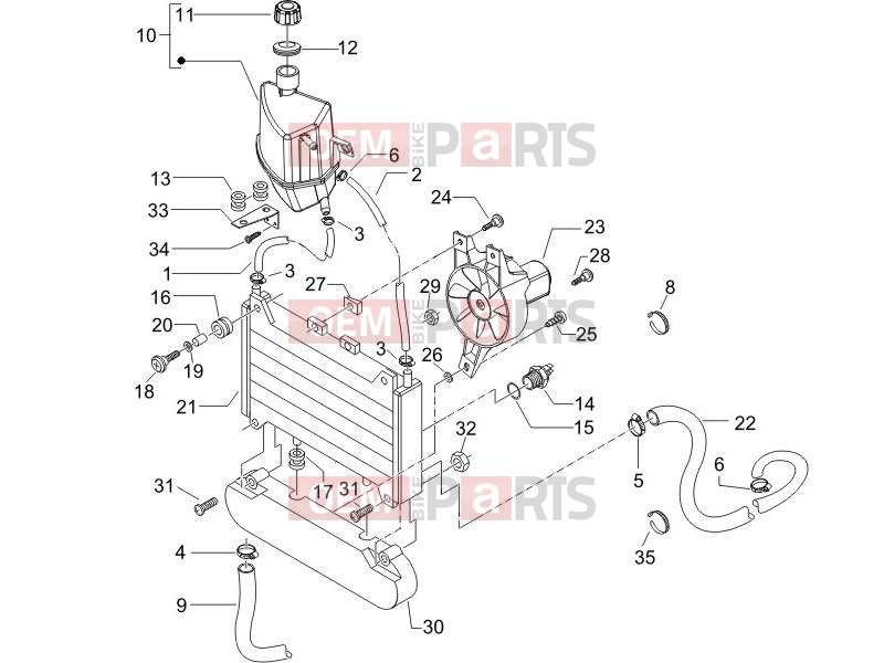 PIAGGIO X9 125 Evolution Frame - Plastic parts - Coachwork » Cooling system