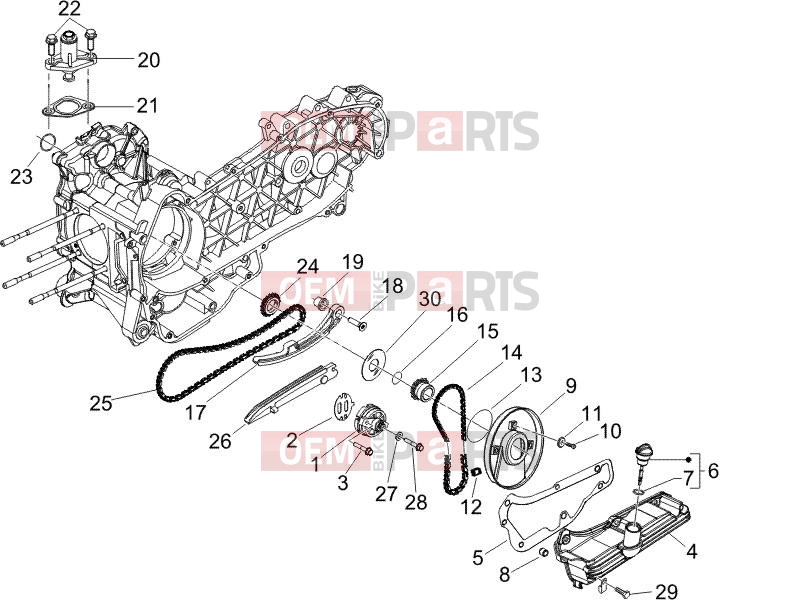 PIAGGIO X9 125 Evolution Engine » Oil pump
