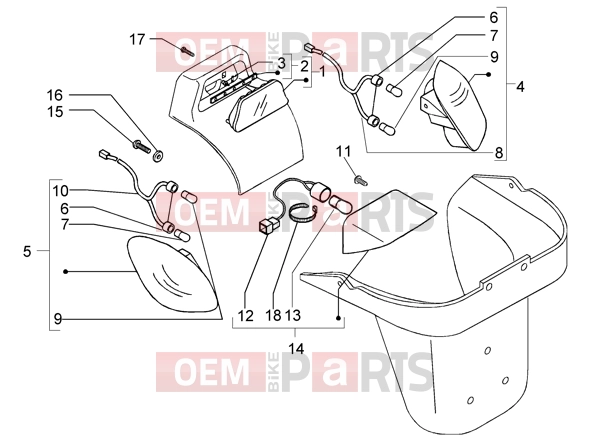 PIAGGIO elektromos rendszer » rear lights