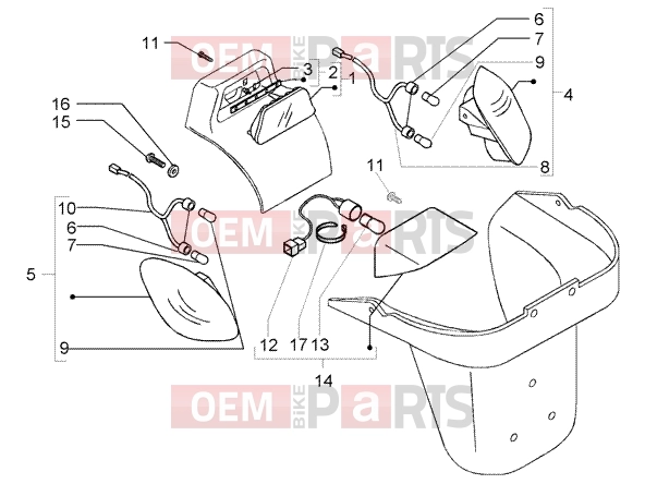PIAGGIO elektromos rendszer » rear lights