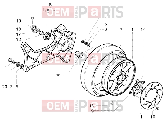 PIAGGIO Suspensions-Wheels » Rear wheel