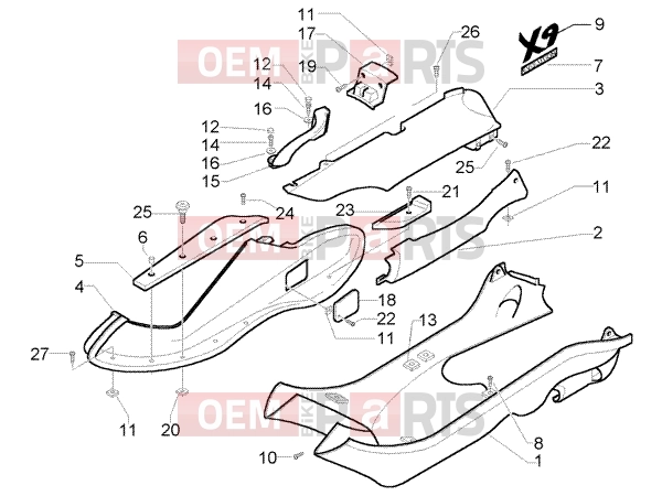 PIAGGIO Chassis » Side coverings-spoiler