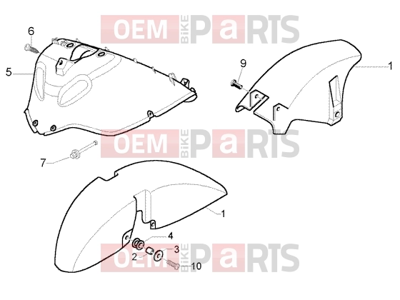PIAGGIO Chassis » Wheel compartment - mudguard